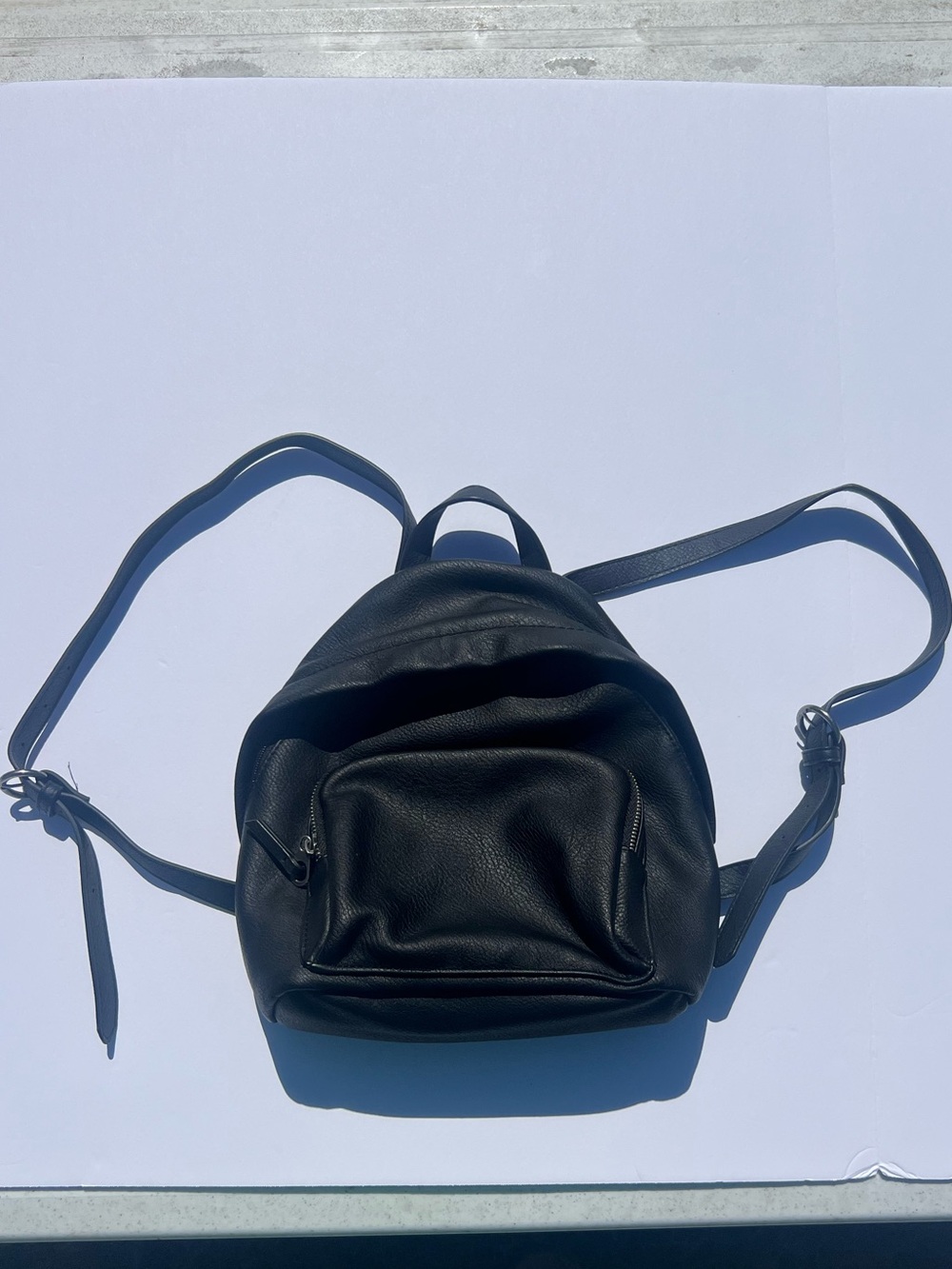 Universal Thread Black Mini Leather-Look Backpack